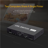 2x4 USB Switch 2 Port PCs Sharing 4 Devices for Printer Keyboard Mouse Monitor